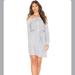 Striped off the shoulder Bardot dress